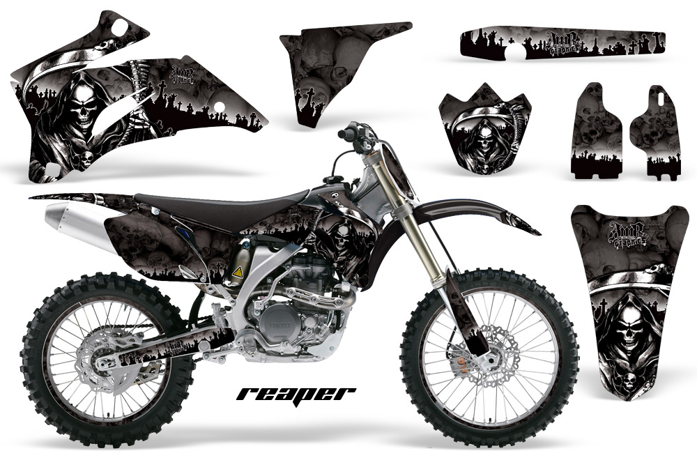 Yamaha YZ 250F 450F 02-09 Graphics Kit Reaper Black NPs